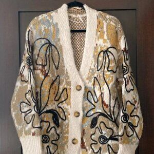 Free People Alexis Cardi Floral Print cardigan in Sandstone. NWOT. Sold Out!